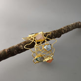 Multi Stone Web Cuff
